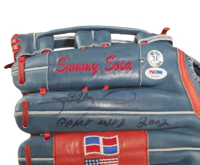 2002 Sammy Sosa Game Used and Signed Fielders Glove (PSA/DNA)